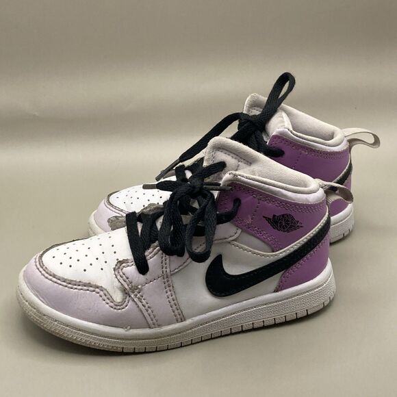 Nike Air Jordan 1Mid Barely Grape Toddler High Top Shoes Sneakers DQ8425-501 9C - Picture 4 of 10